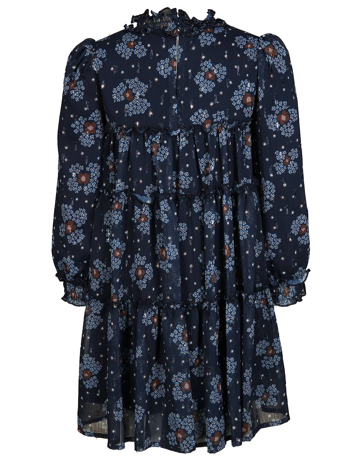 Langarm-Kleid WINTER FLOWER in marineblau