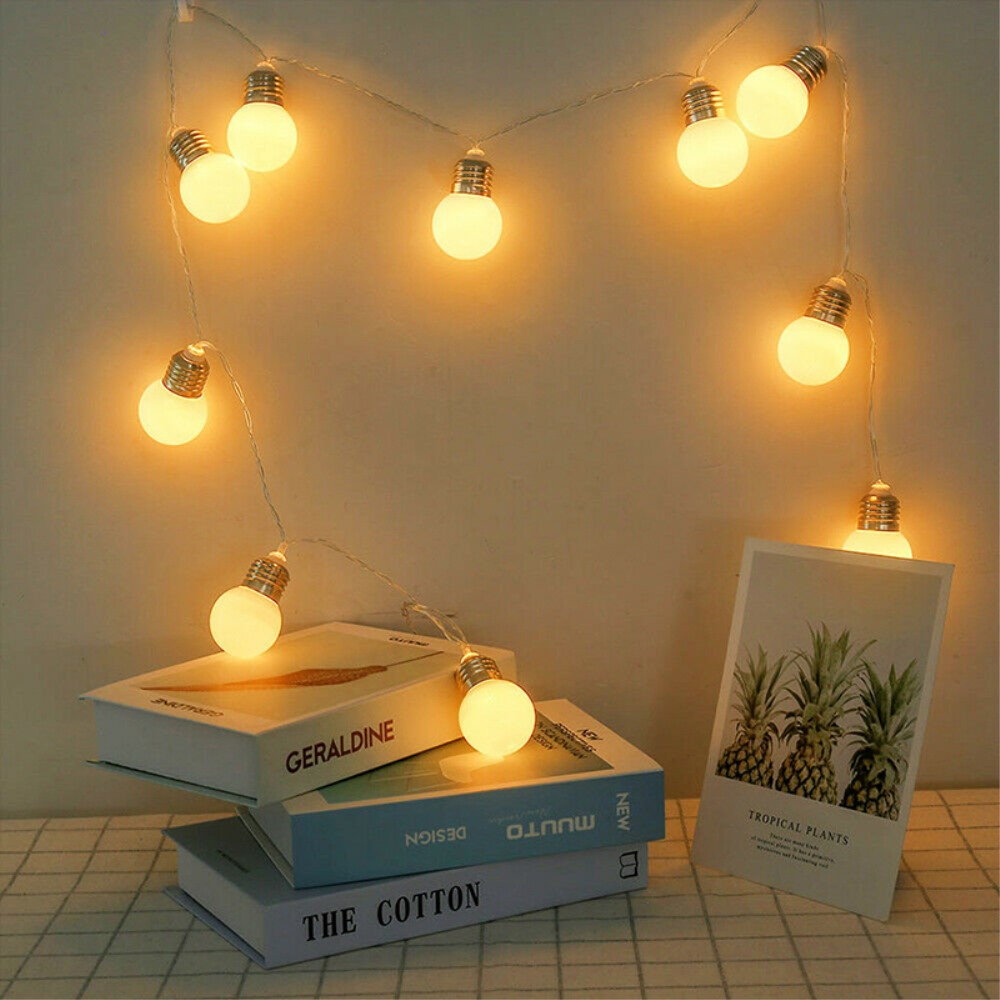 (3m) 20 LED's Deko Lichterkette Retro Glühbirnen Beleuchtung (Batteriebetrieben) - Warmweiss