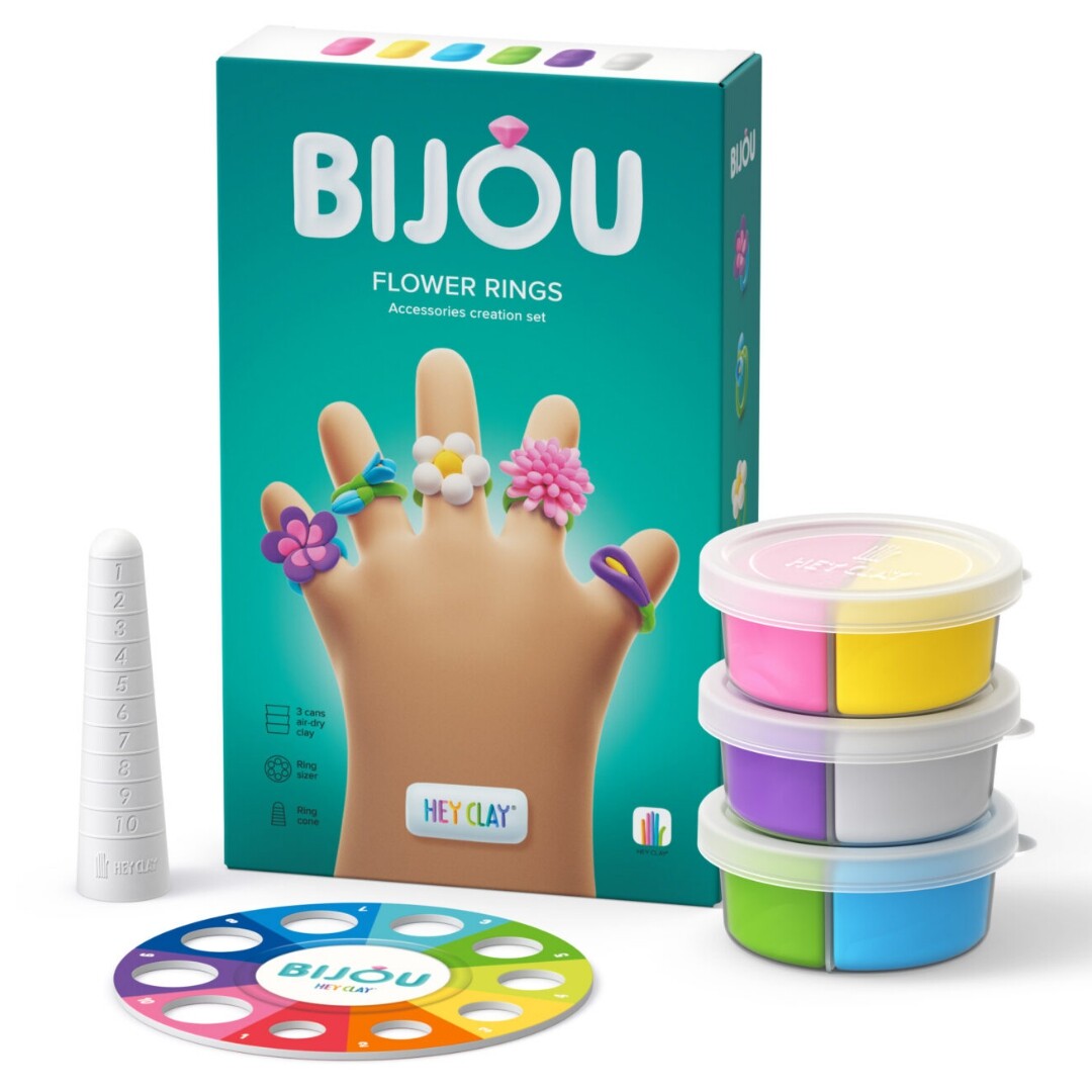 Hey clay boetseerklei bijou - flower rings