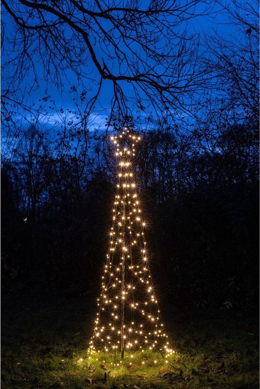 Anna's Collection Vlaggenmast kerstboom met ster - verlichting - 236 leds - 200 cm