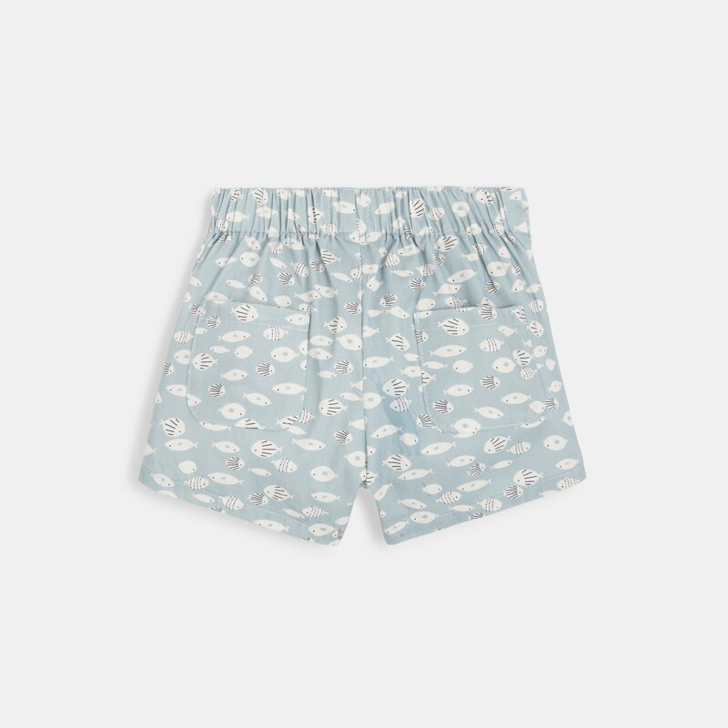 Short bébé fille en twill bleu Absorba Bleu