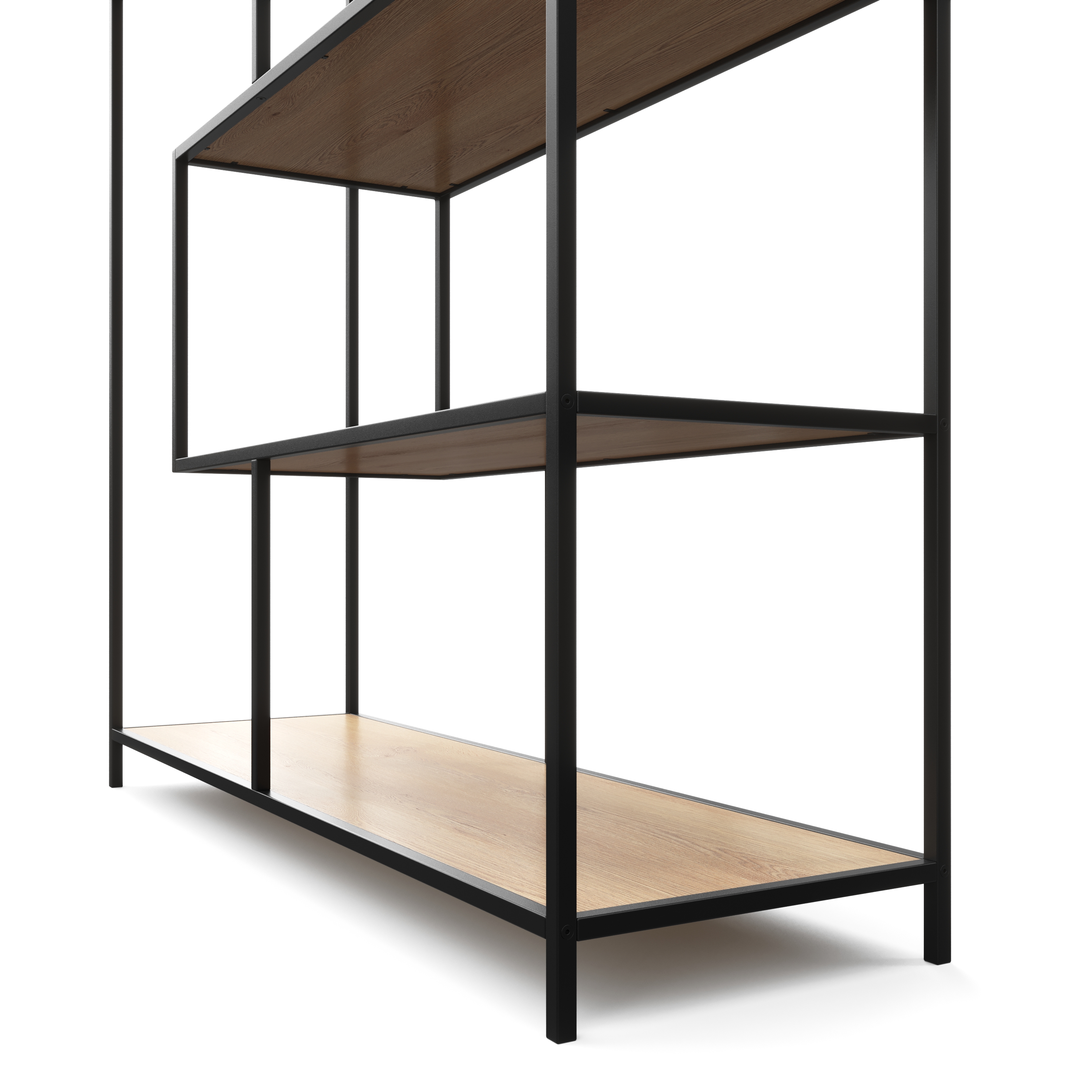 Bücherregal SEAFORD 117 x 185 cm braun/schwarz