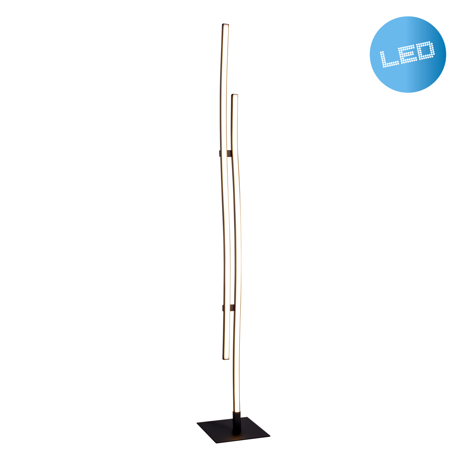 LED-Stehleuchte ONDA - schwarz -130 cm hoch