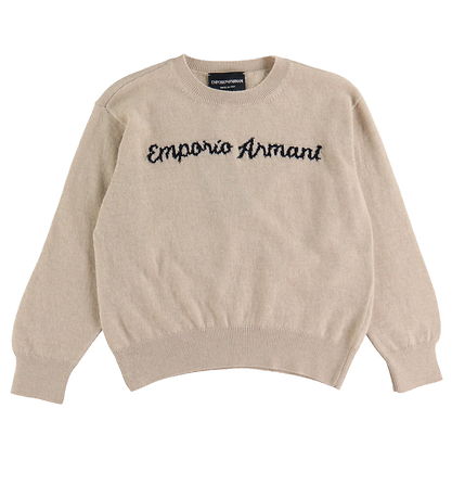 Emporio Armani Bluse - Polyamid/Wolle - Beige Meliert m. Schwarz