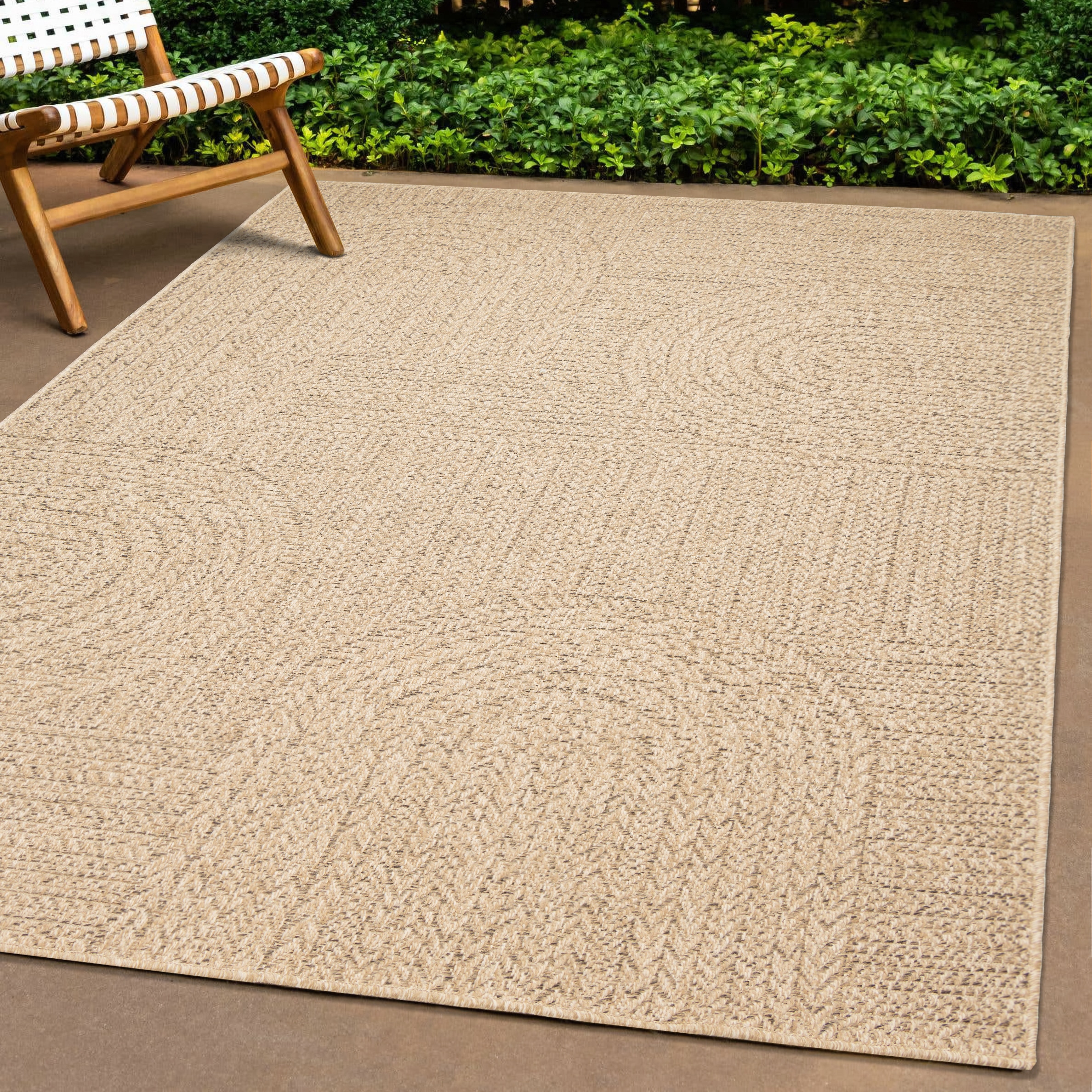 the carpet Teppich »Kansas« rechteckig 1 mm Höhe moderner robuster In und Outdoor Teppich Jute Look
