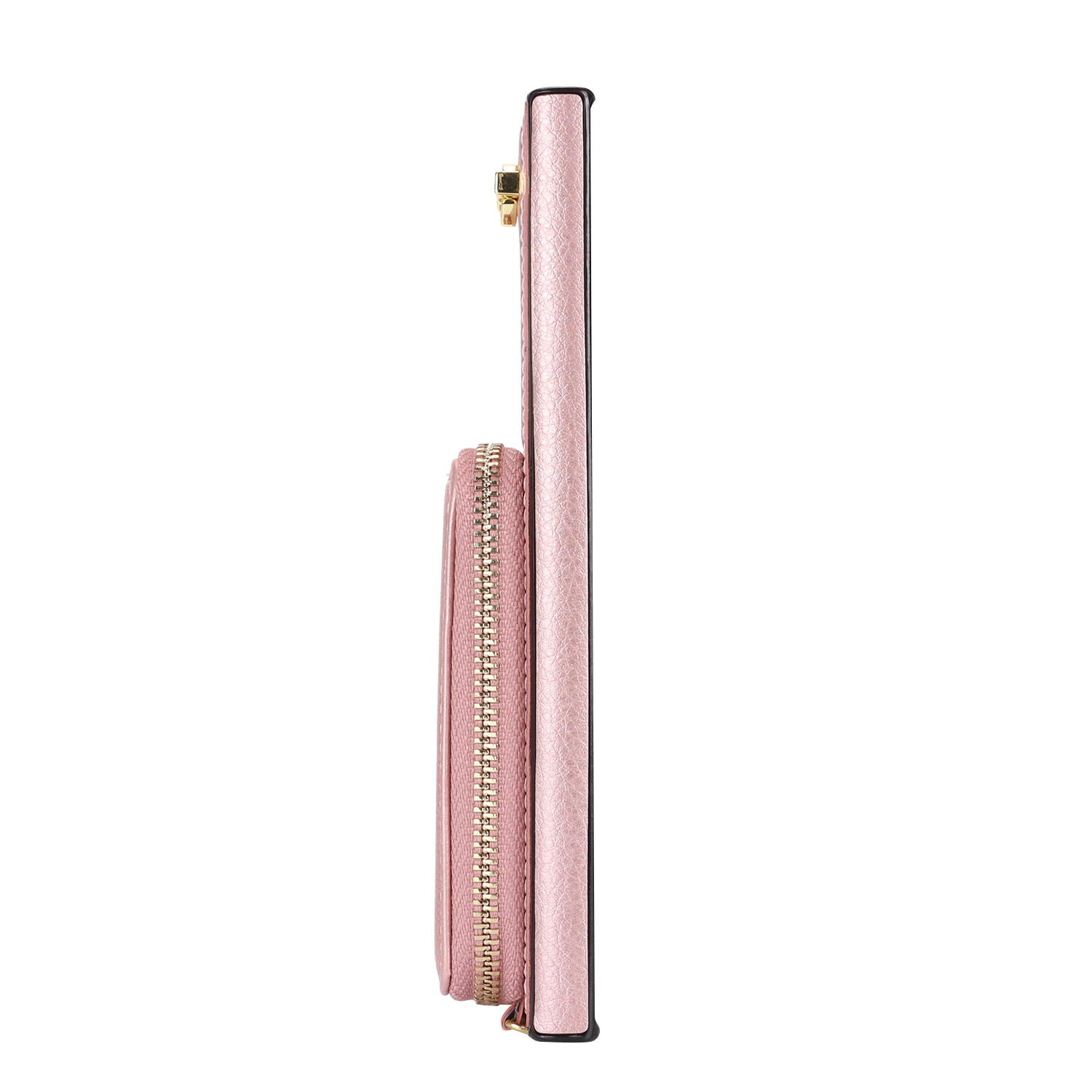 Samsung Galaxy S24 Ultra Necklace Leder Schutz Hülle mit Kartenfächer   Handykette (140cm) - Roségold
