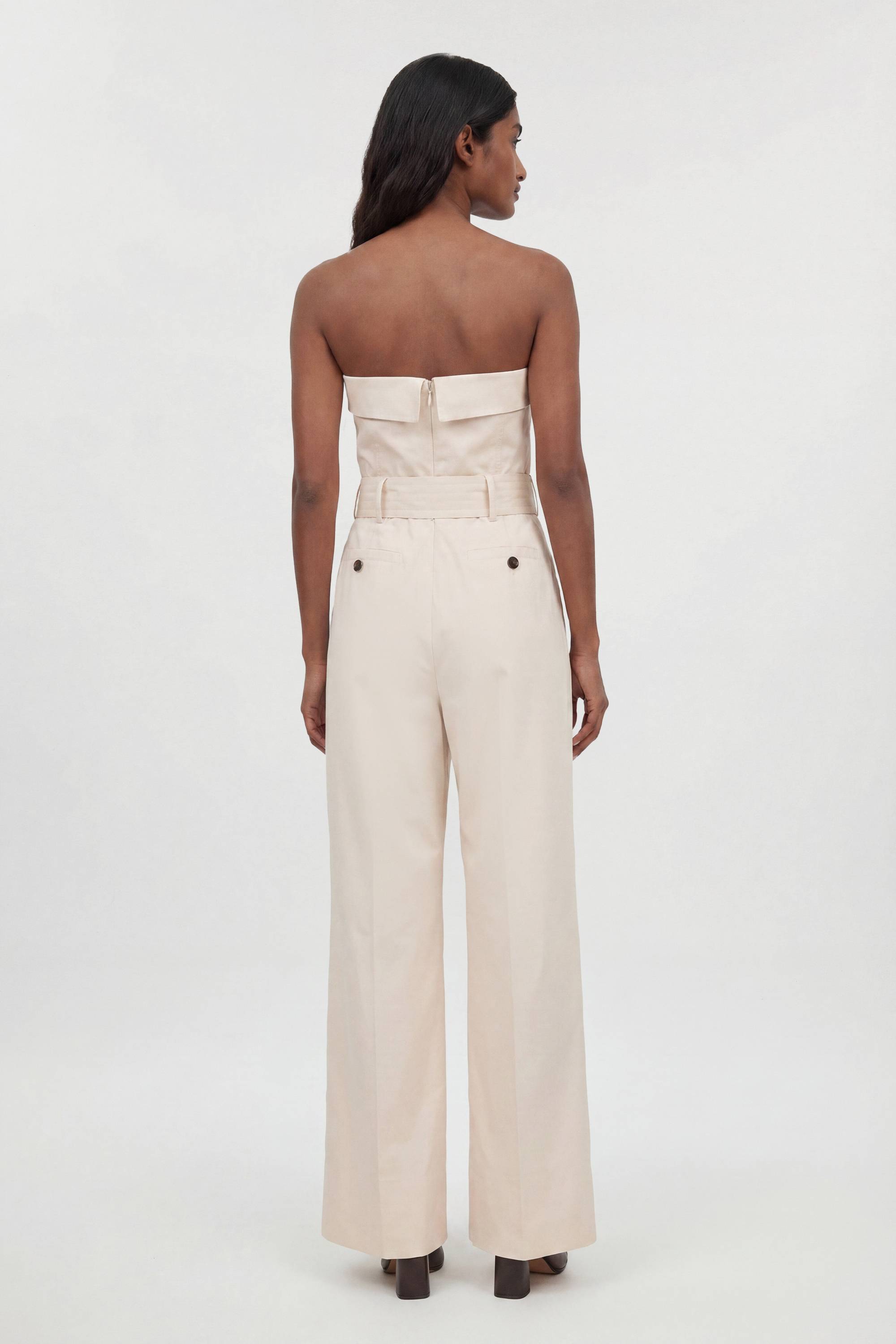KarenMillen Combinaison-pantalon Bandeau En Coton Façon Trench Cintrée