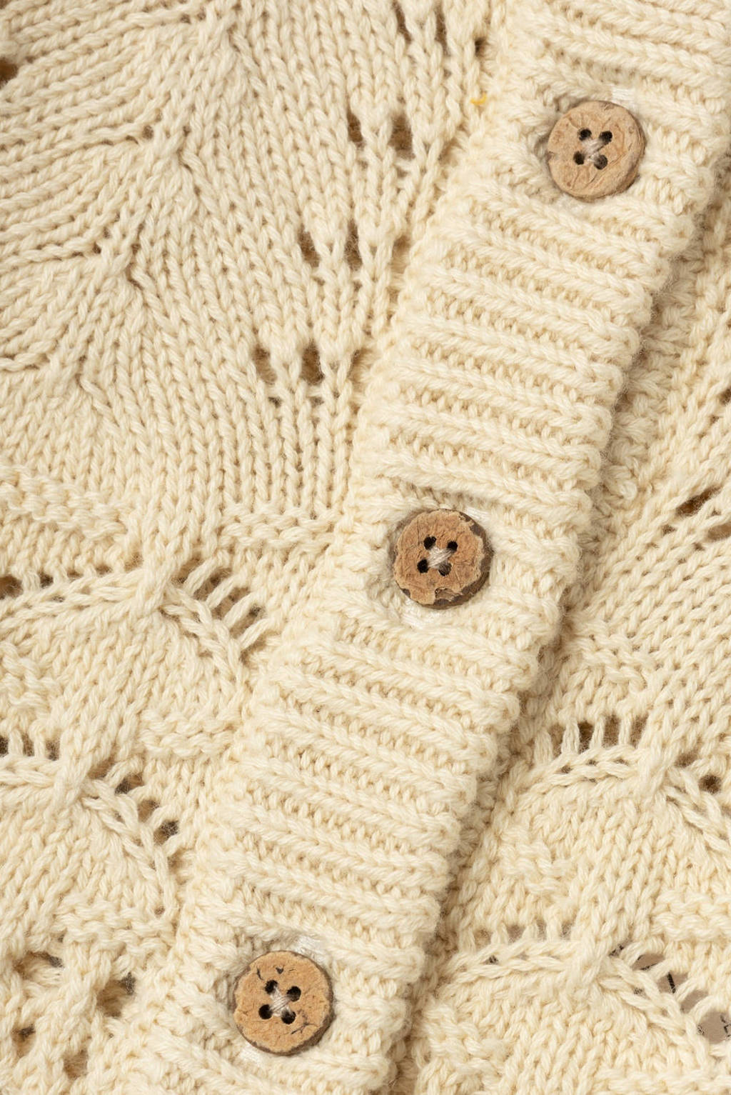 LIL' ATELIER baby gebreid vest NBFLALE lichtzand