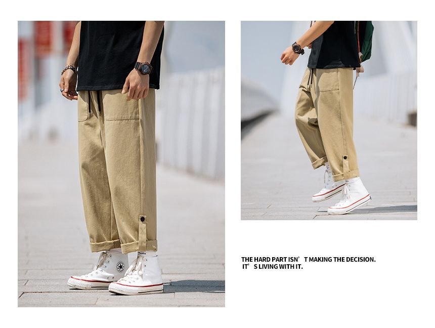 Really Point - Effen cropped rechte broek