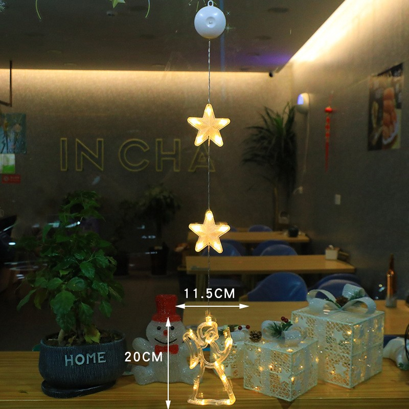 (80cm) Weihnachts LED Deko Christmas Fenster Beleuchtung mit Saugnapf (Batteriebetrieben) - Engel