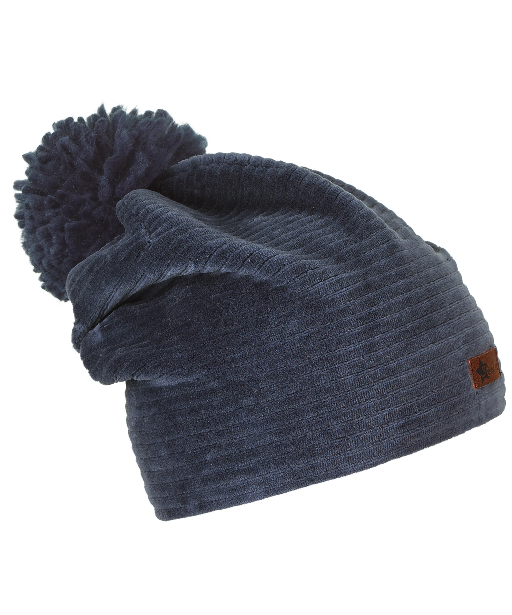 Beanie-Mütze POMPOM in mittelblau