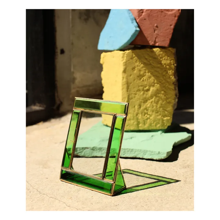 Doing Goods Cadre photo en verre et laiton Bonnie | Vert émeraude