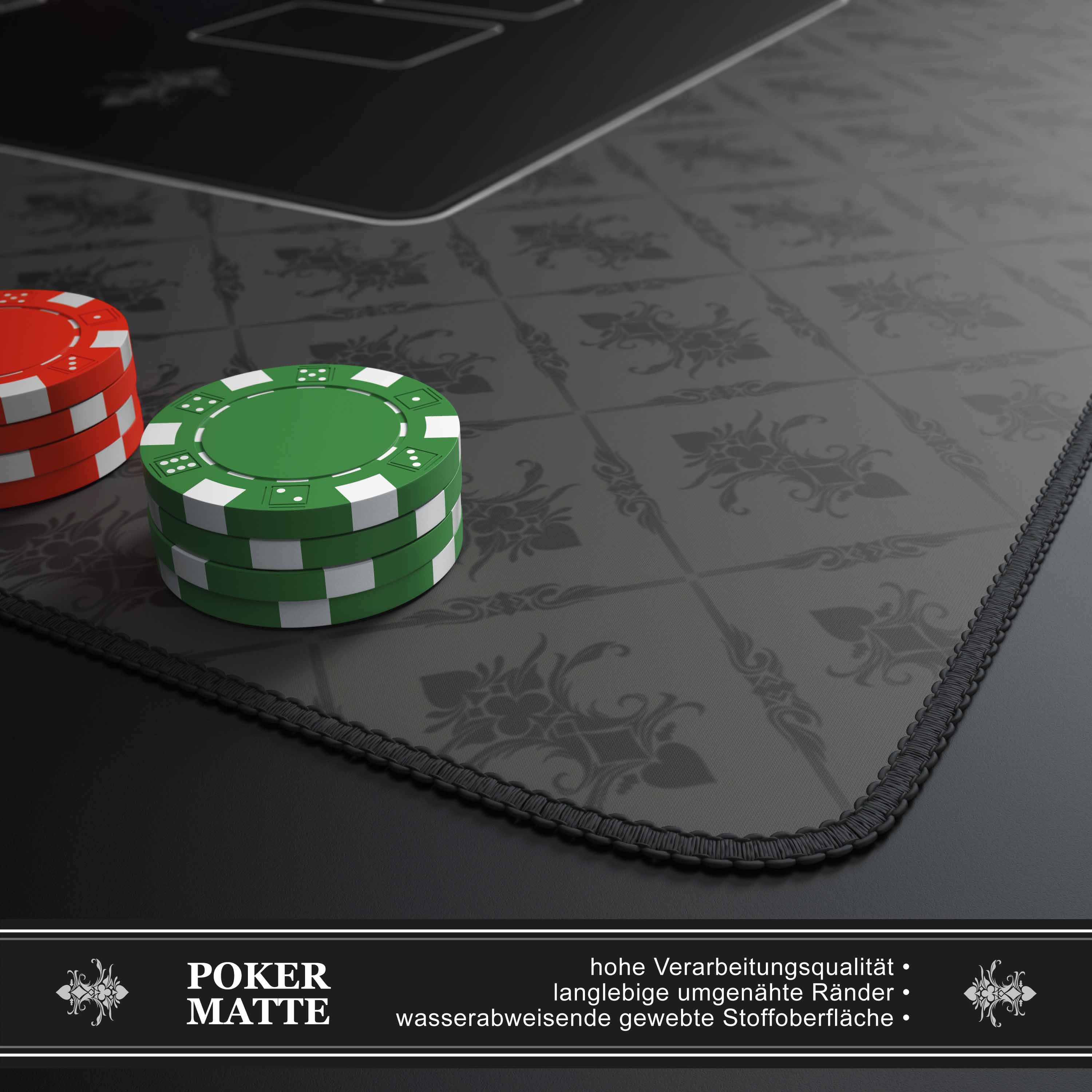 CSL XXL Pokermatte Tischauflage für Poker Kartenspiel Matte/ 100 x 60 cm /Pokertisch Auflage