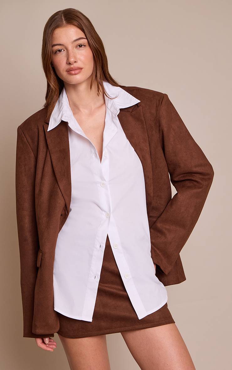 Chocolate Brown Jupe Mini Taille Mi-haute En Synthétique Coordonnée