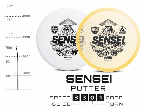 Discgolf DISCMANIA Putter SENSEI Active Pink 3/3/0/1