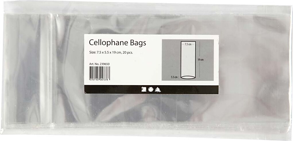 Cellofanposer - H 19 CM - Str. 7,5X5,5 CM - 20 Stk