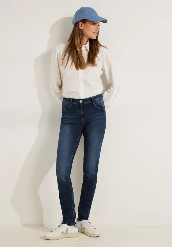 Slim Fit Jeans - mid blue used wash