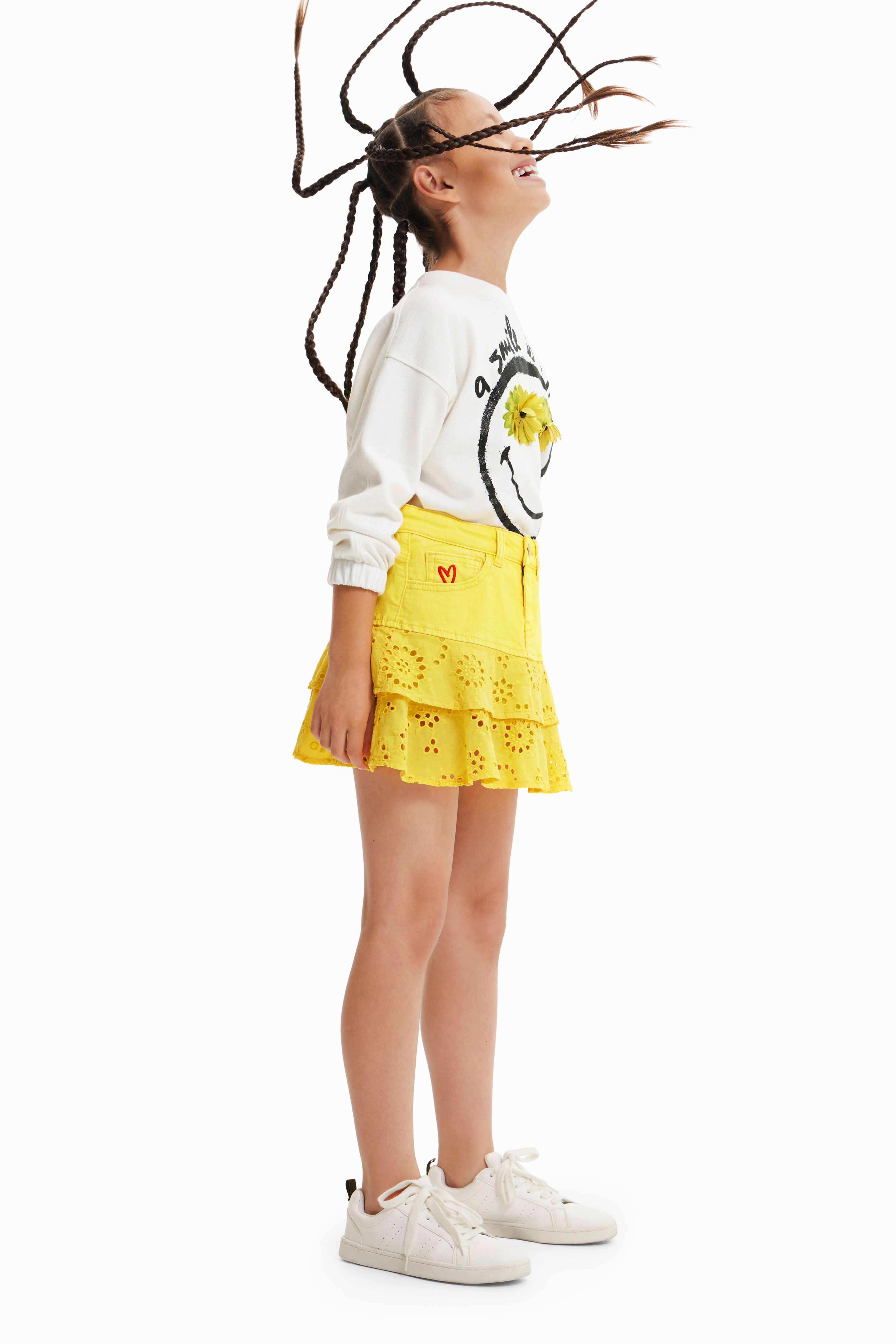 Sweat-shirt Smiley fleurs