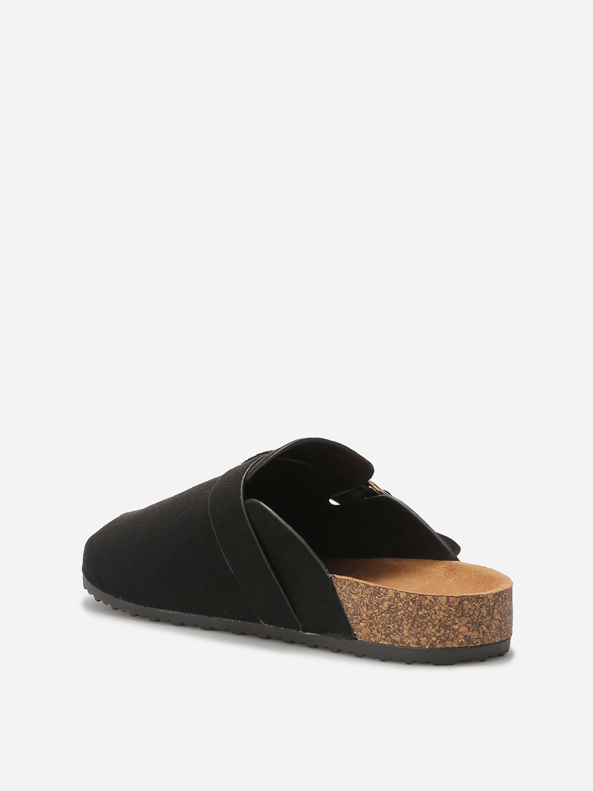 Mules en suédine avec bride- Noir
