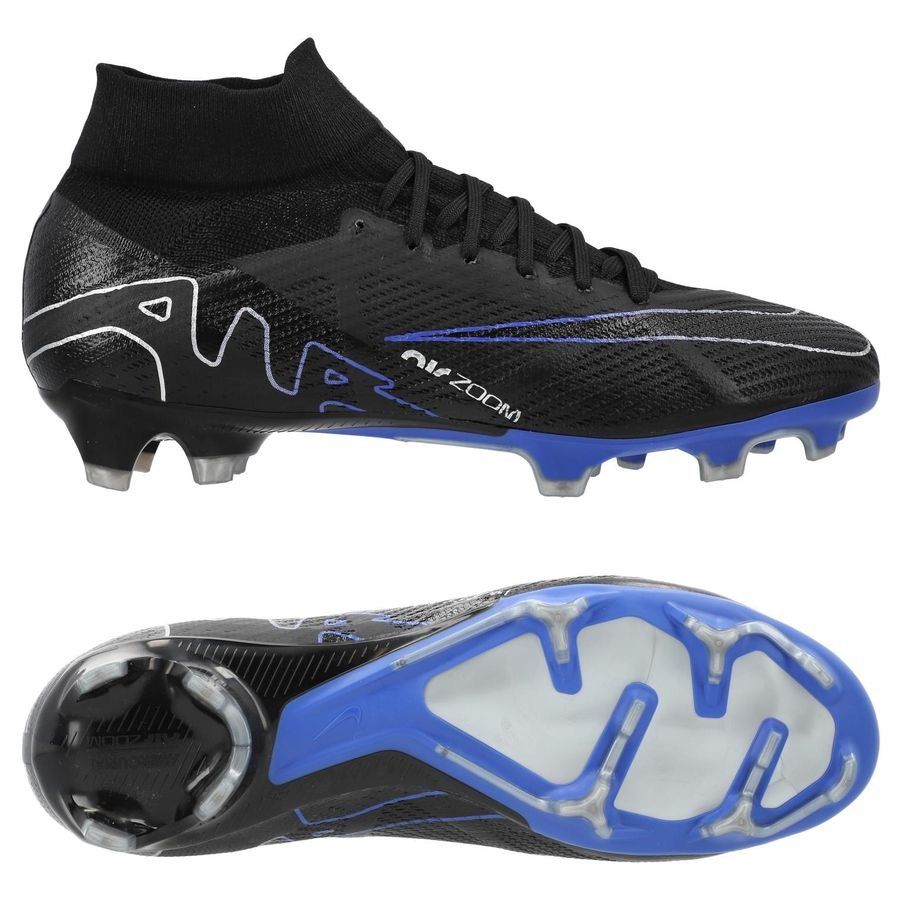 Nike Air Zoom Mercurial Superfly 9 Pro FG Shadow - Noir/Chrome/Bleu