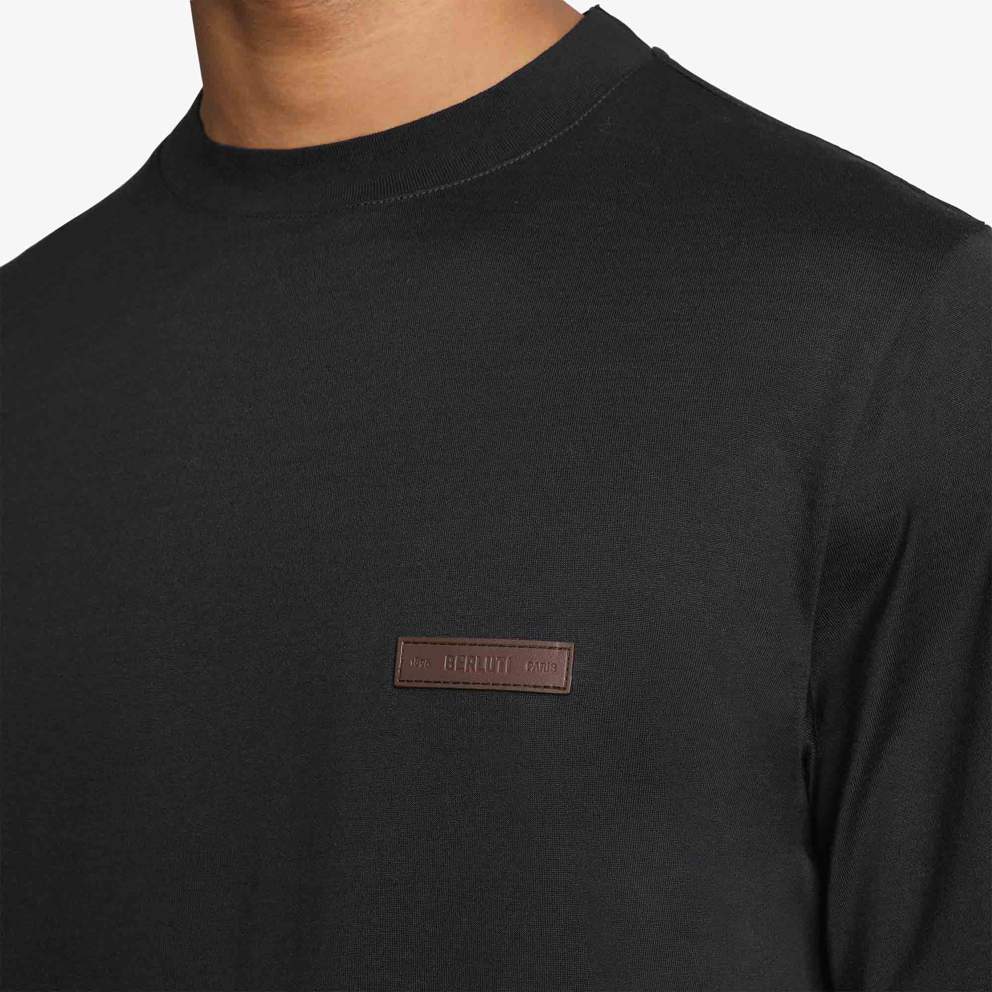 T-Shirt Avec Detail En Cuir
