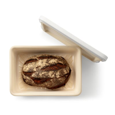 Brotkasten Rehau, Mattweiß, glasiert