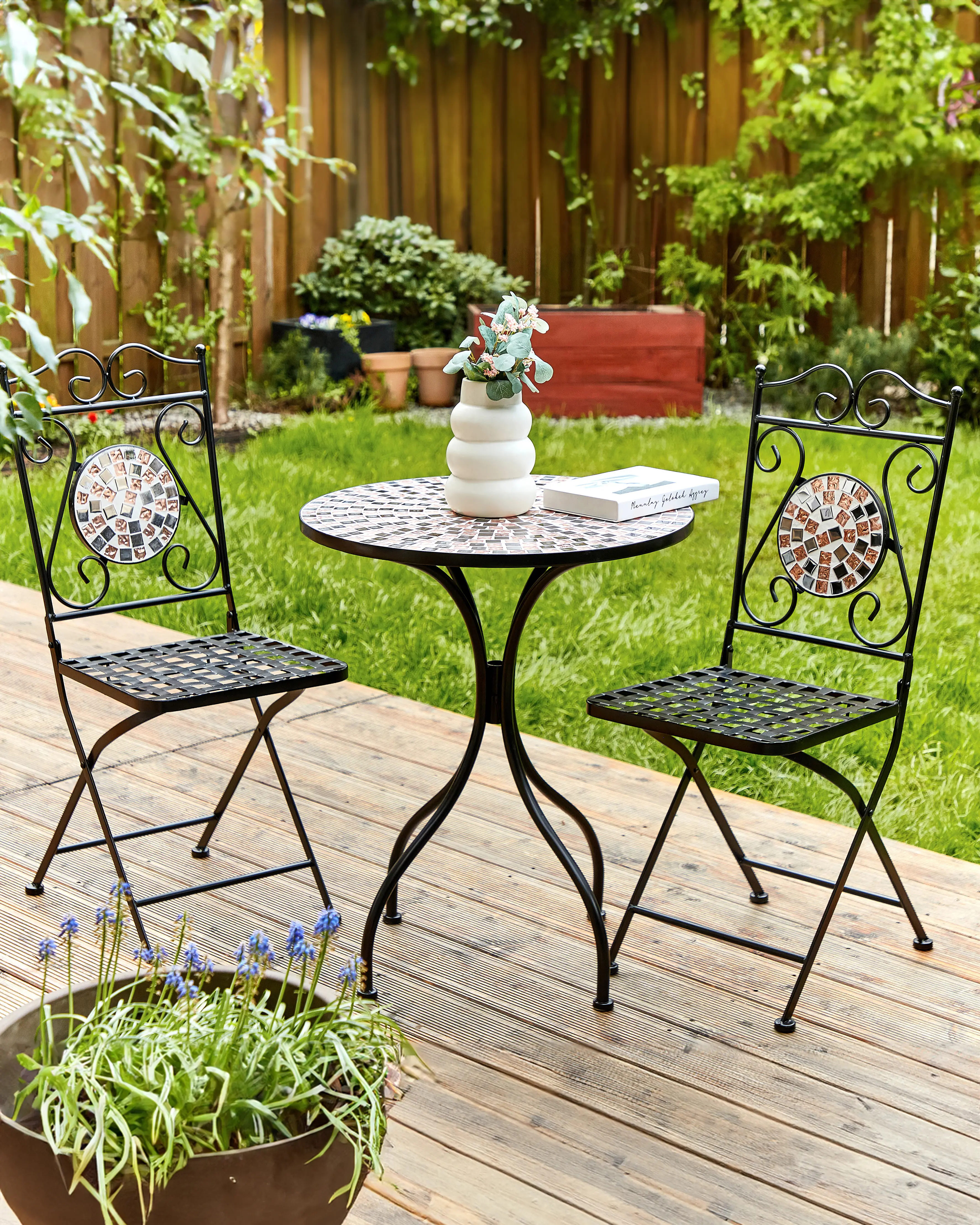Set van 2 tuinstoelen CARPINO Metaal Zwart