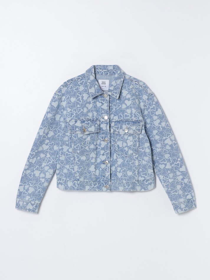 Jaqueta jeans estampada - Índigo
