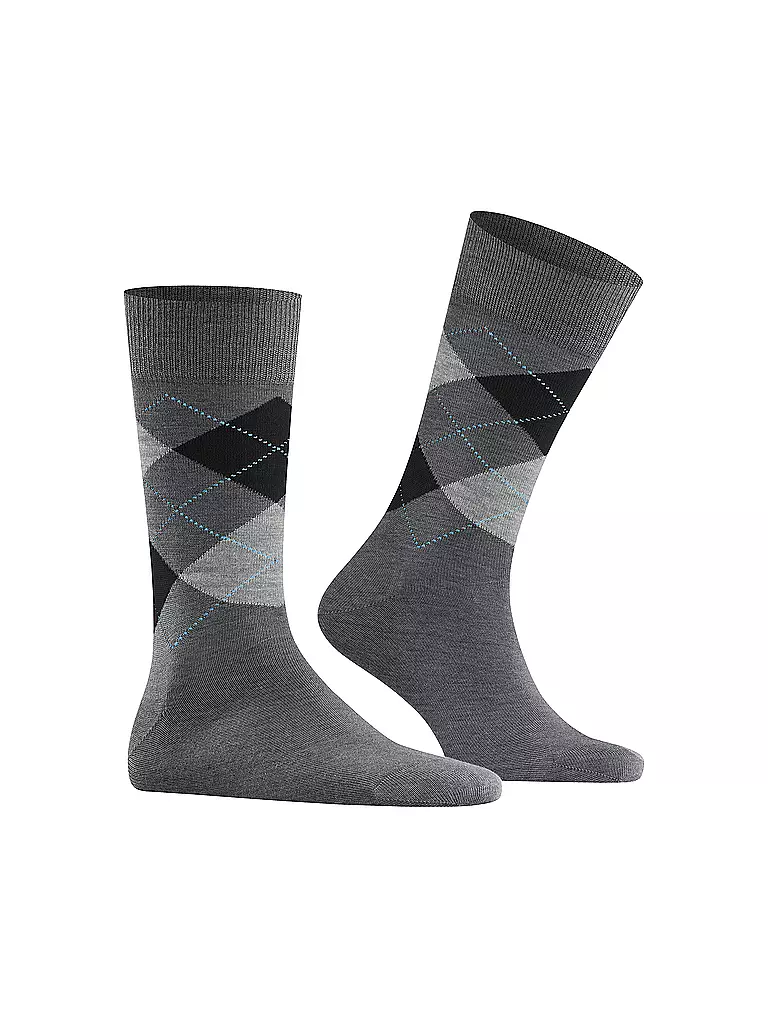 BURLINGTON Herren Socken EDINBURGH asphalt mel grau