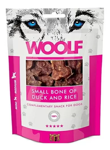 Woolf Small Bone of Duck and Rice - 100 g.
