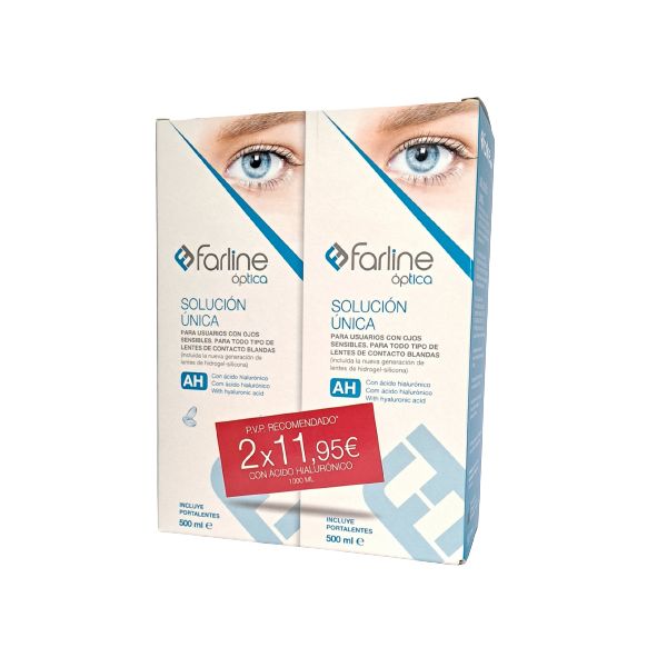 Farline Solução Única para Lentes de Contacto 2x500ml
