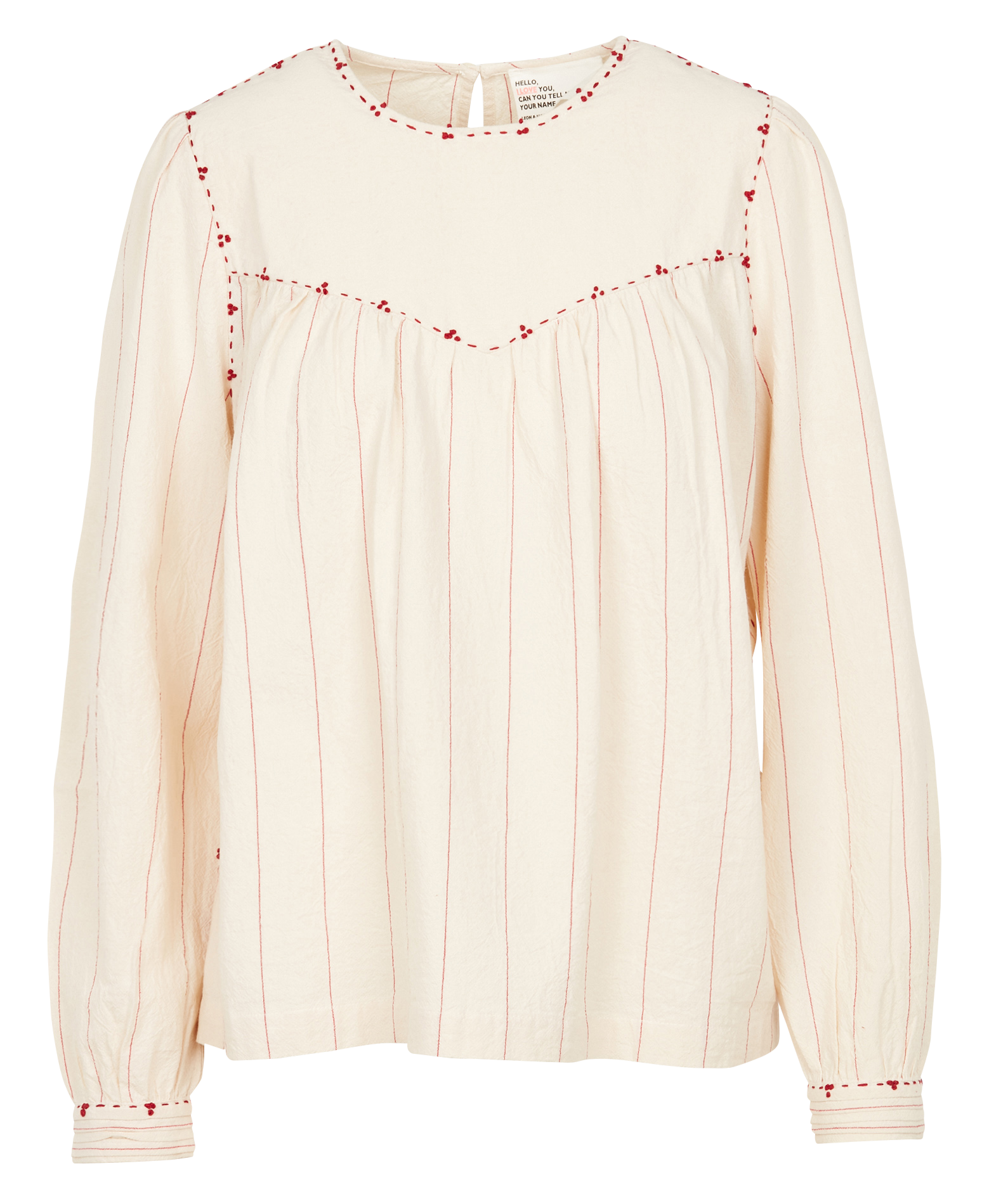 CRAQ - Chemisier col rond rayé en coton bio| Blanc