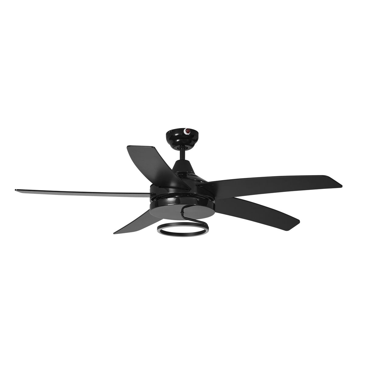 Plafondventilator zwart 132cm incl. LED met afstandbediening - Cool Anello