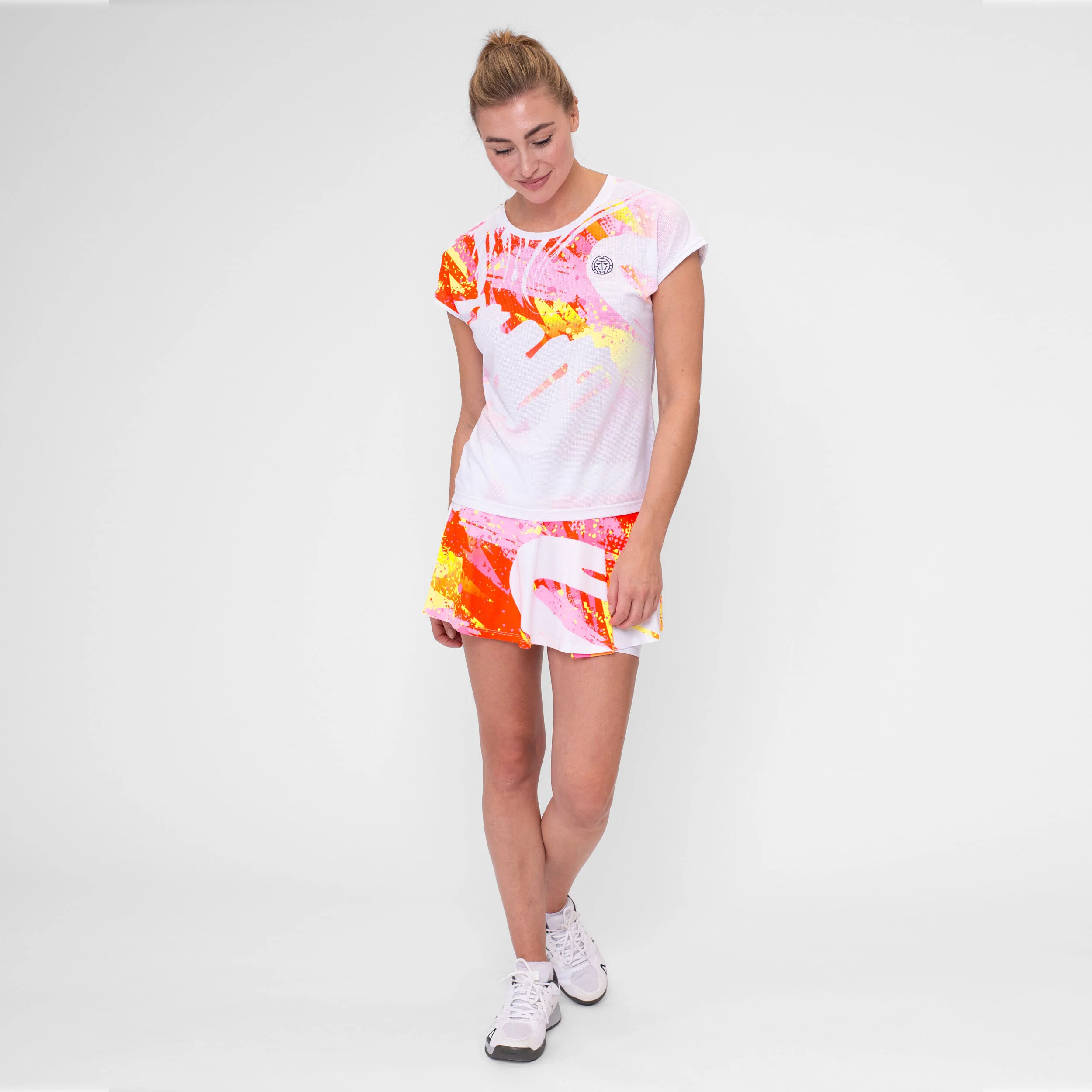 BIDI BADU Wild Arts Printed Wavy Jupe Femmes - Blanc , Multicouleur