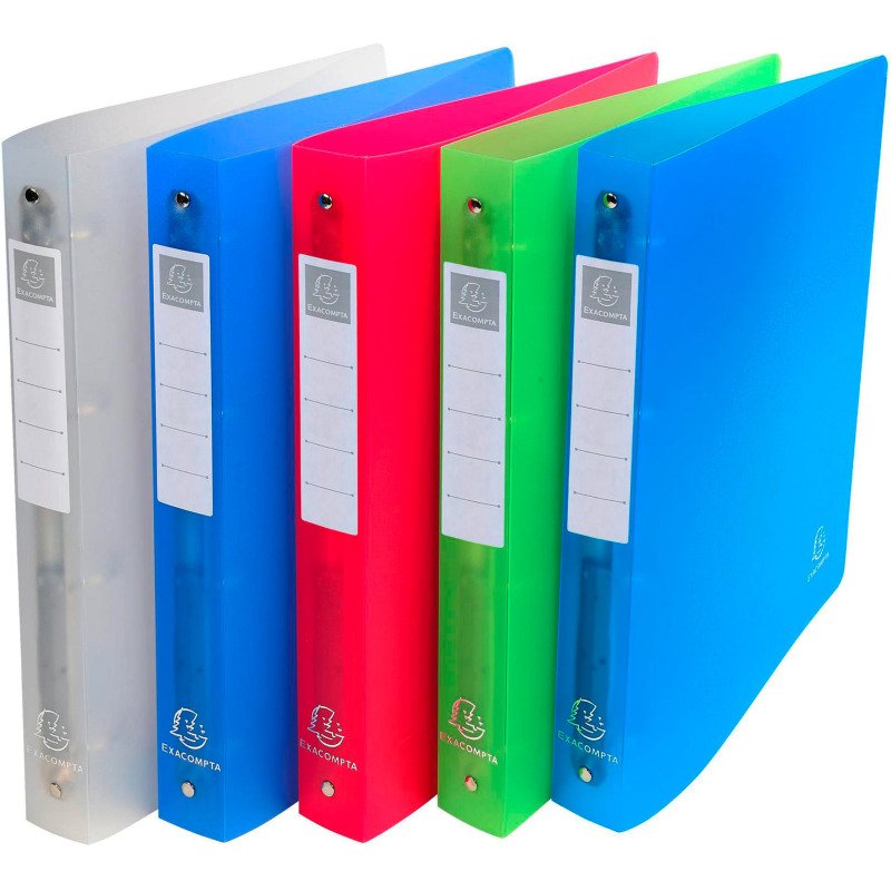Classeur 4 anneaux plastifié Exacompta Chromaline A4 Maxi - Dos 3 cm couleurs assorties