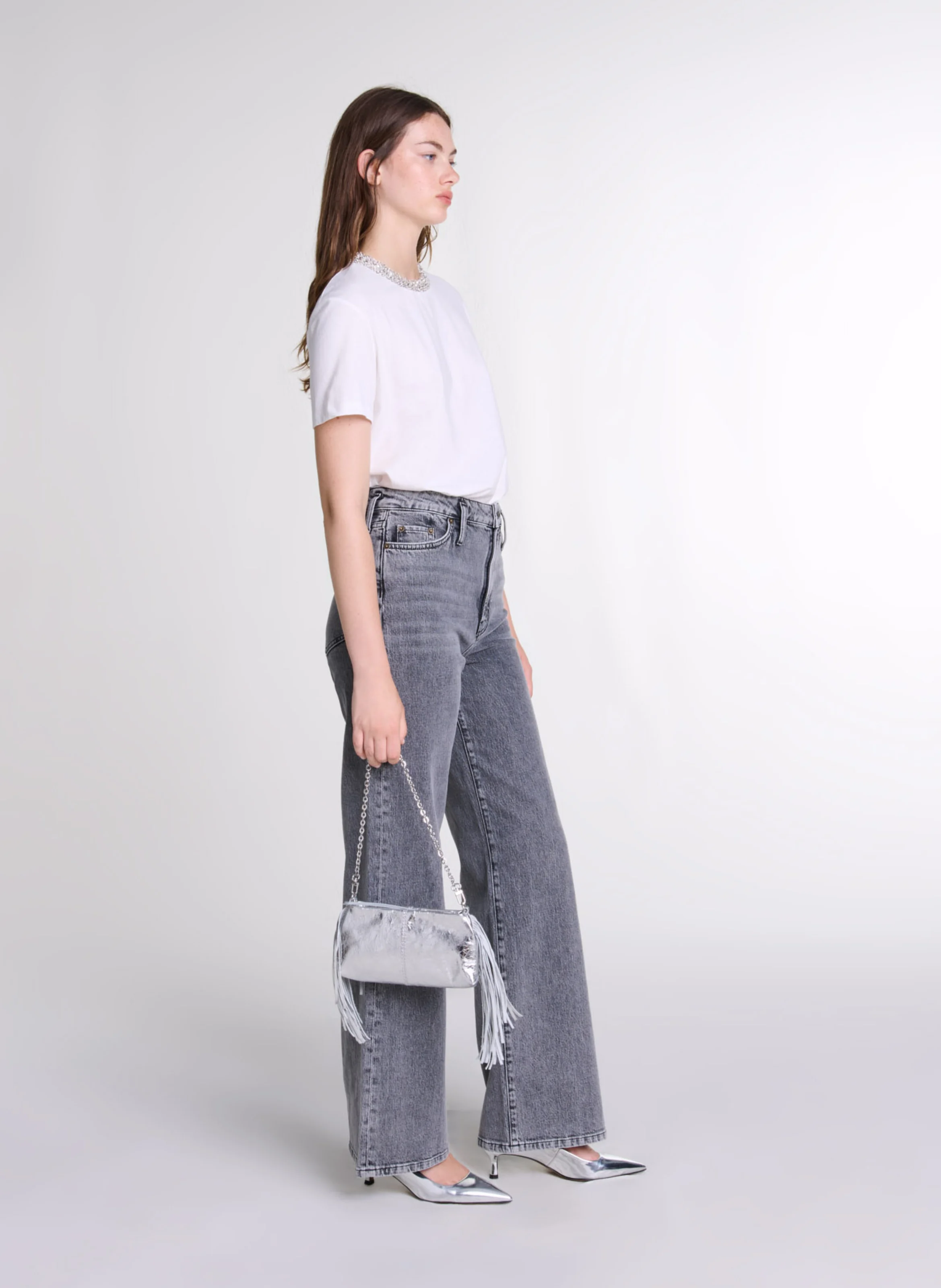 Tee-shirt col rond en coton | Blanc
