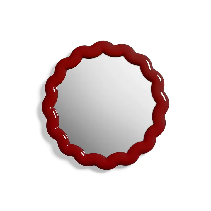 &klevering - Zigzag Spiegel Ø 40,5 cm, burgundy