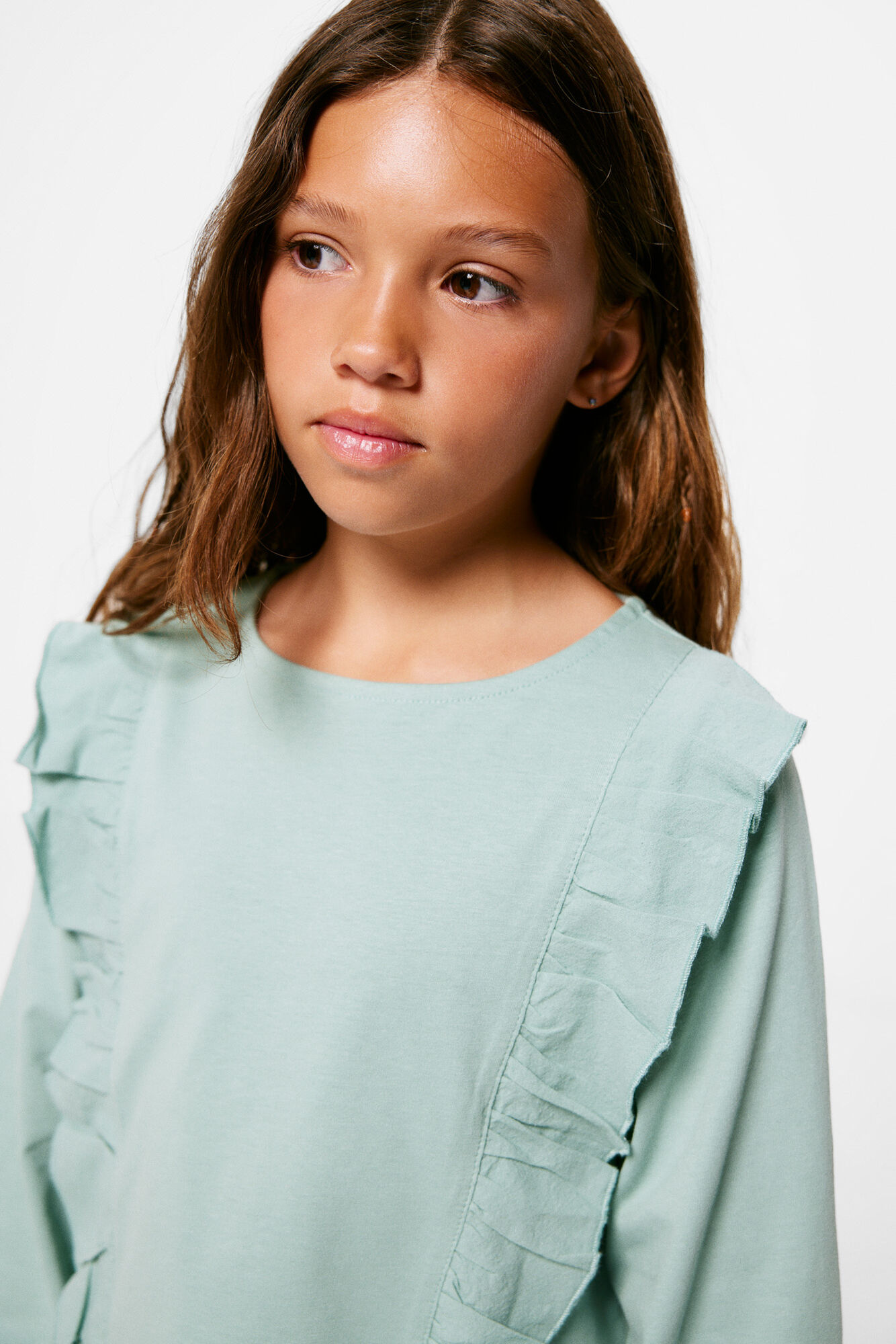 camiseta infantil com babados