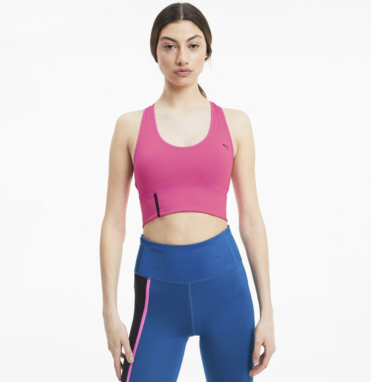 Puma Mid Impact Long Line Sports BH Pink