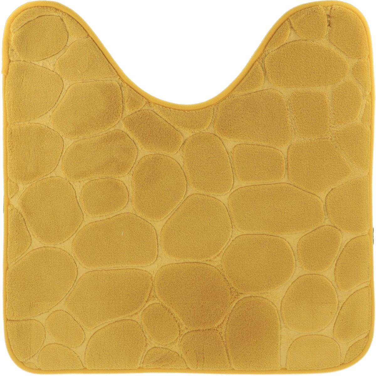 TAPIS CONTOUR WC MEMOIRE DE FORME GALET 45X50CM MOUTARDE