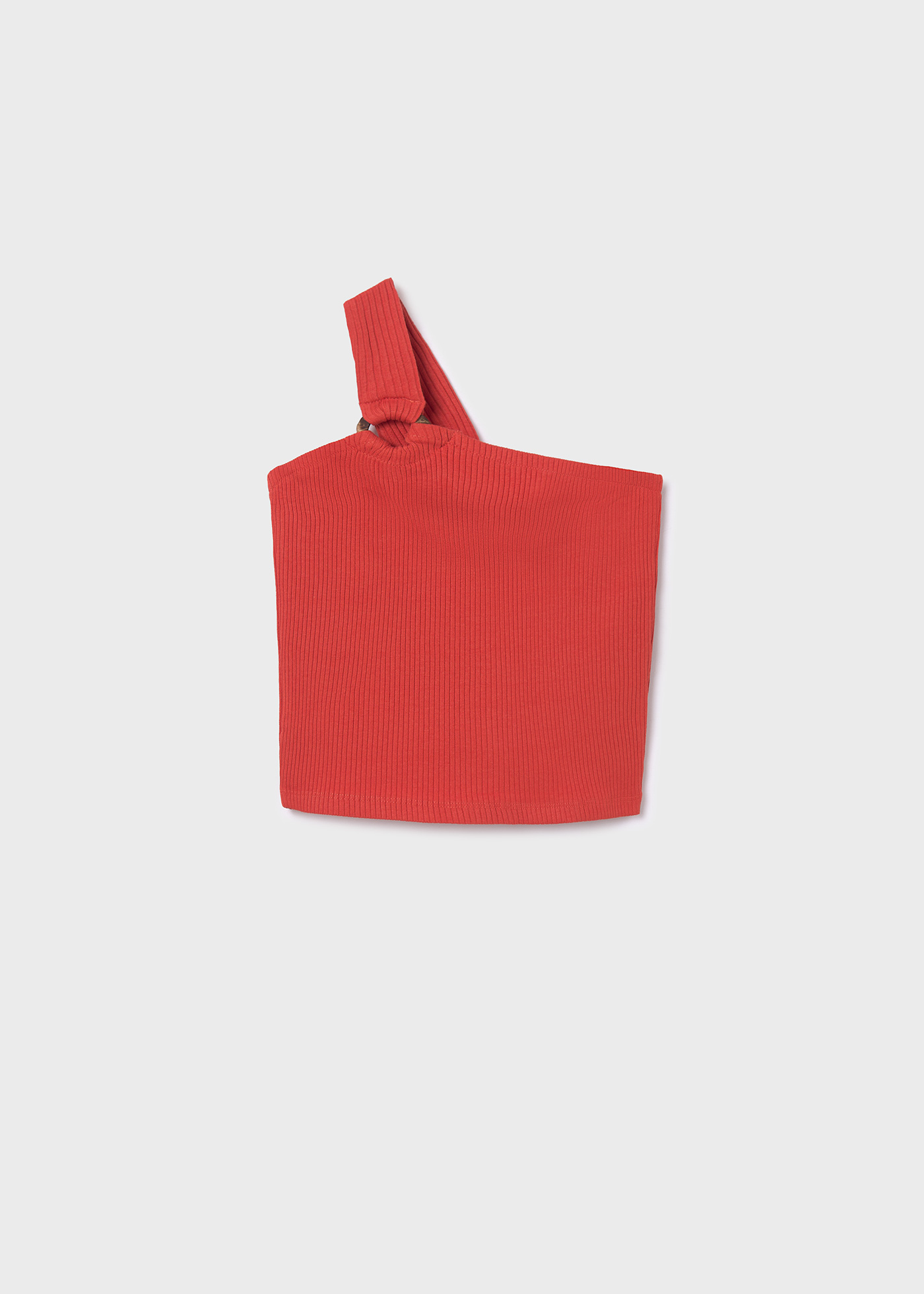 Camiseta assimétrica canelada Better Cotton para meninas