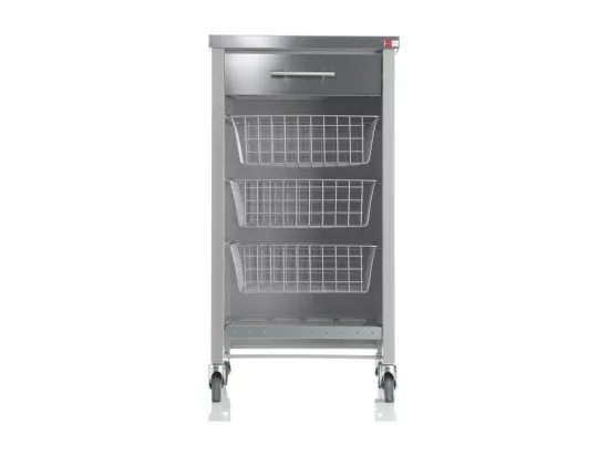 Desserte de cuisine plateau supérieur en Acier Inoxydable - Gris, Inox - 93*48*34cm - CHELSEA