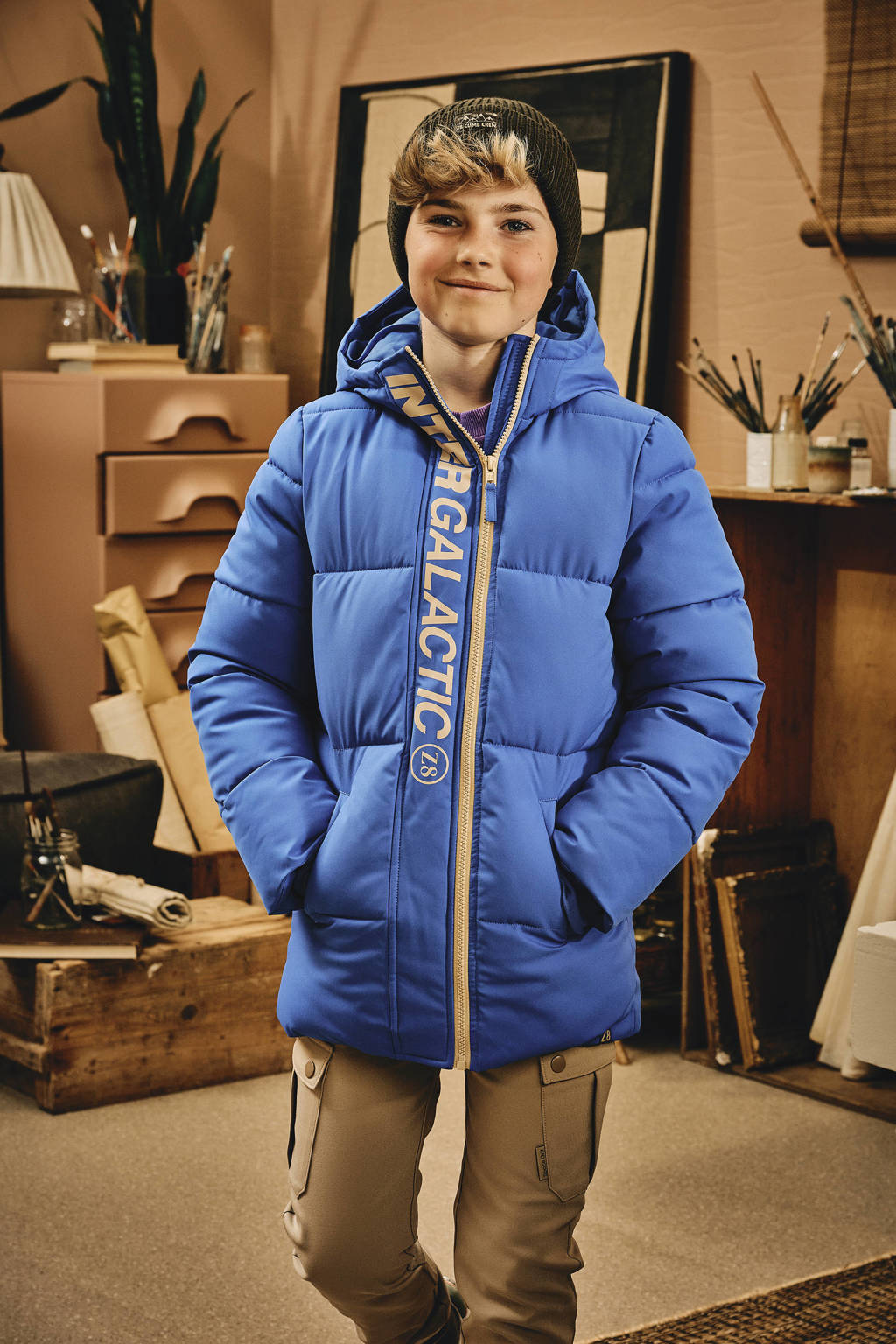 Z8 gewatteerde winterjas Idris blauw