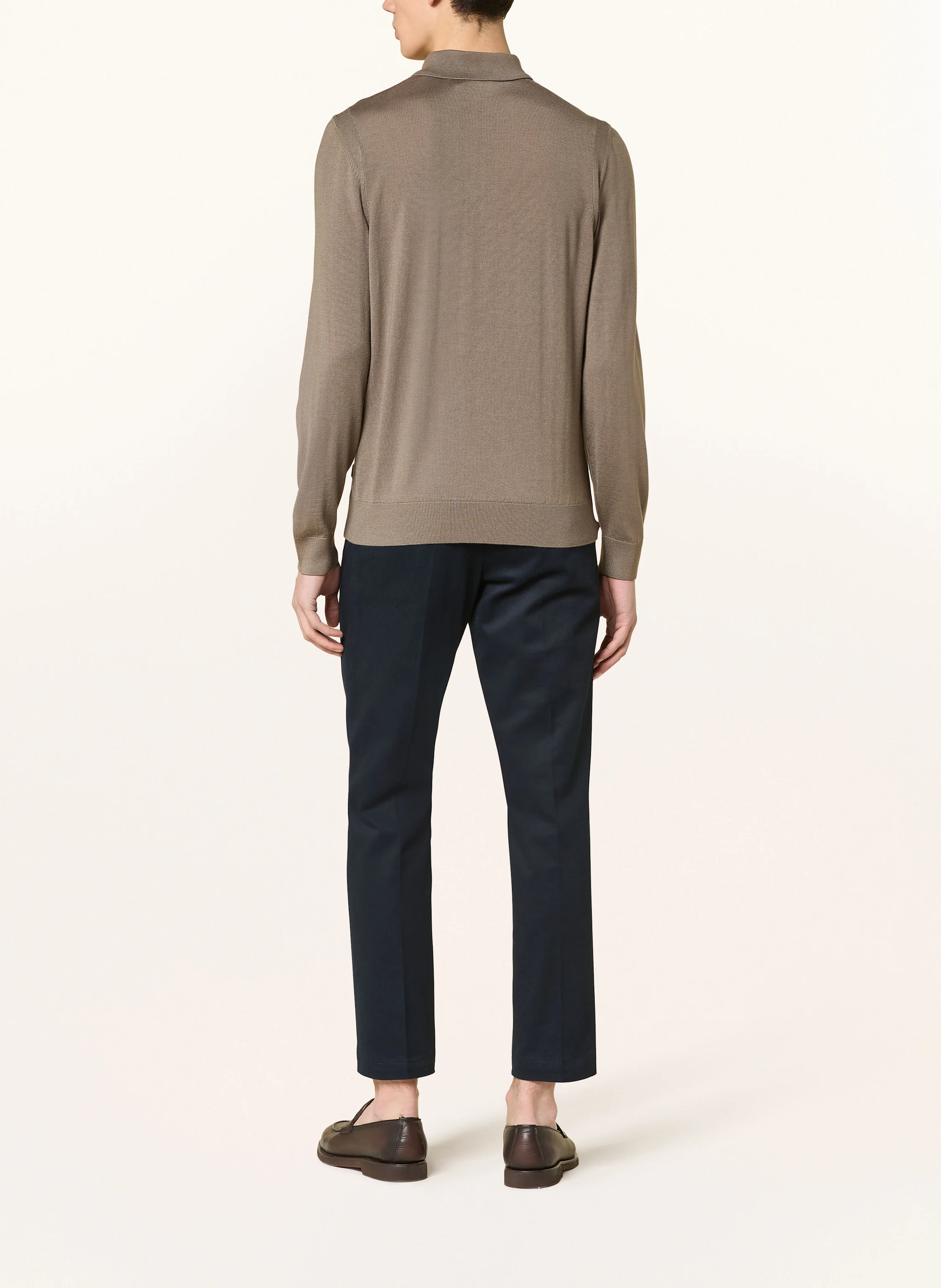 BOSS Strick-Poloshirt L-OVIO mit Seide