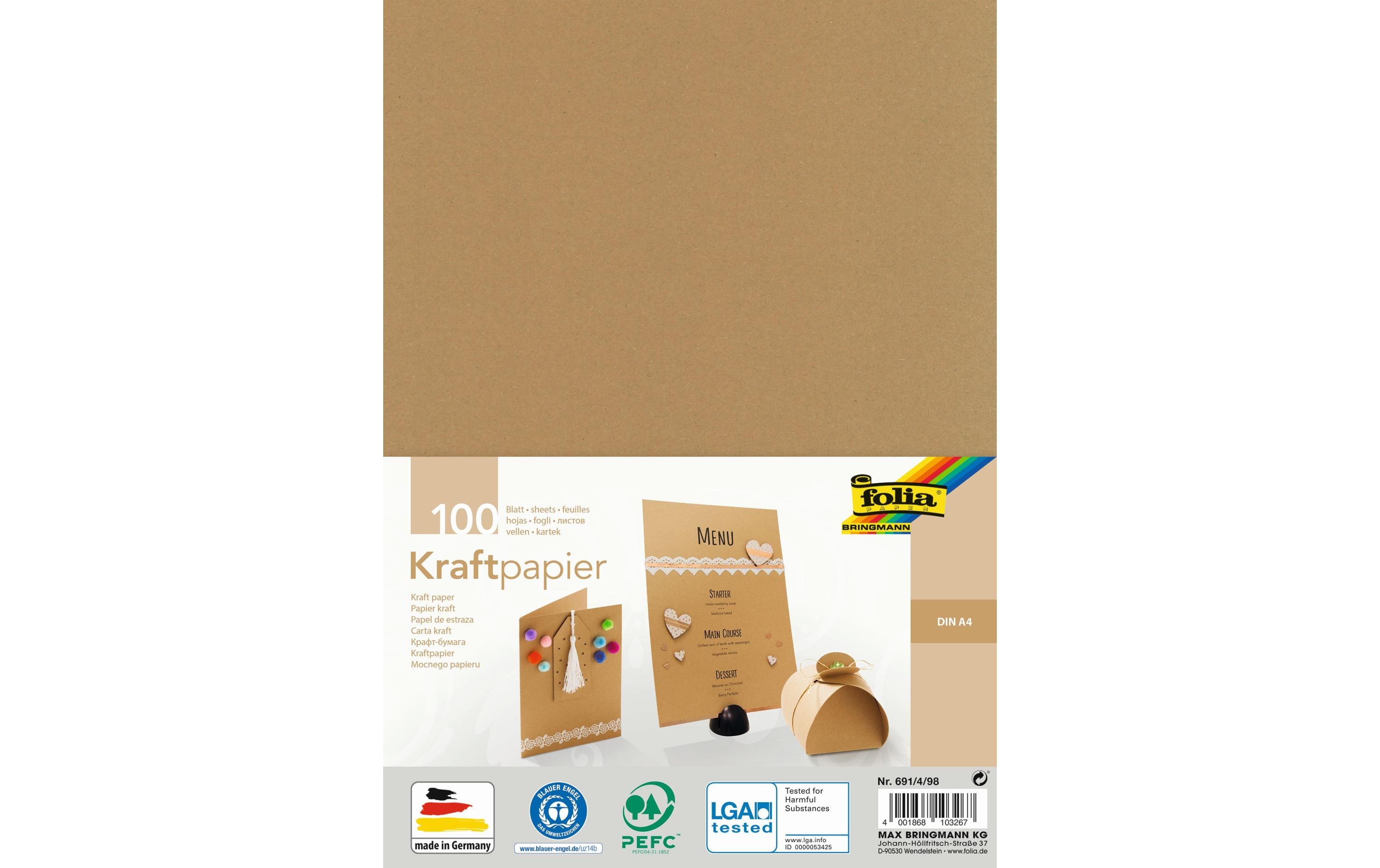 Kraftkarton Kraftpapier A4, 100 Blatt 120 g/m²Kraftpapier A4