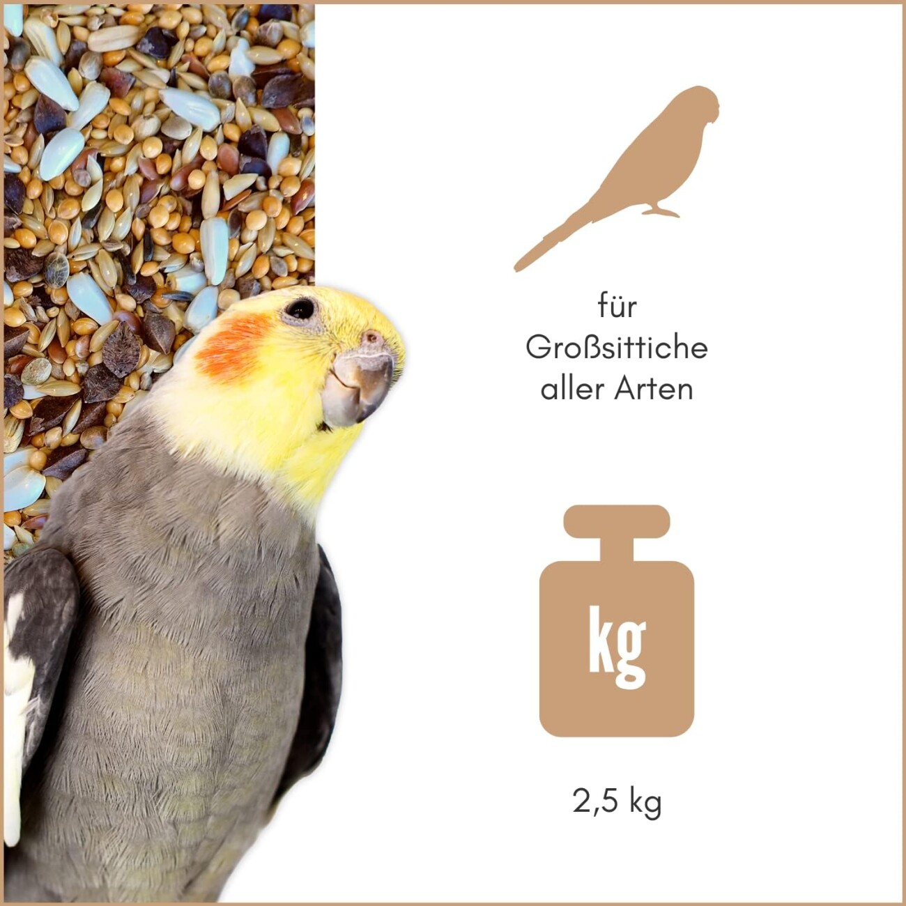 Supravit Großsittiche Spezial - Alleinfutter für Ziervögel & Papageien ohne Sonnenblumenkerne 2,5 kg