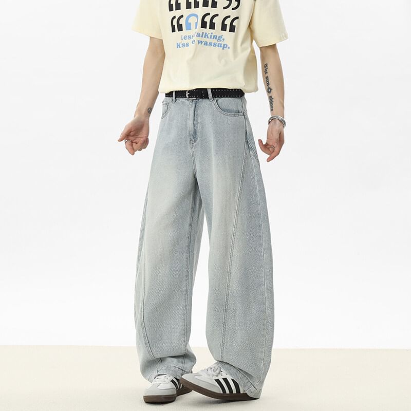 VEAZ - Gewassen ballonjeans met hoge taille