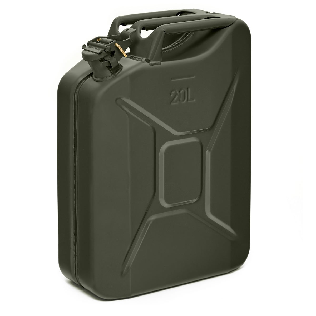 BW Metalen Brandstofjerrycan, Benzinejerrycan, 20 liter - Bronsgroen - RAL 6031-F9 - TÜV-getest en UN-goedgekeurd - Gemaakt in Europa