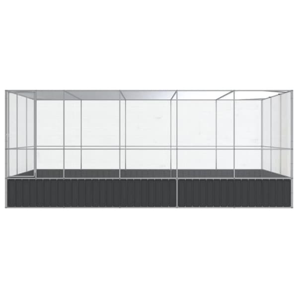 vidaXL Voliere med forlengelse sølv 518x307x212 cm stål