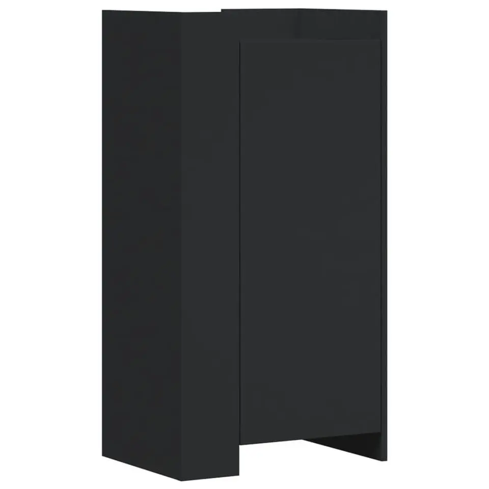 vidaXL - Schoenenkast 10 paar met 1 deur - Zwart - Bewerkt hout - 52x37.5x100 cm